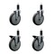 Service Caster 6'' Thermoplastic Rubber Wheel Swivel 1-1/4'' Expanding Stem Caster Set 2 Brakes, 4PK SCC-EX20S614-TPRB-2-PLB-2-114 - alternate 1